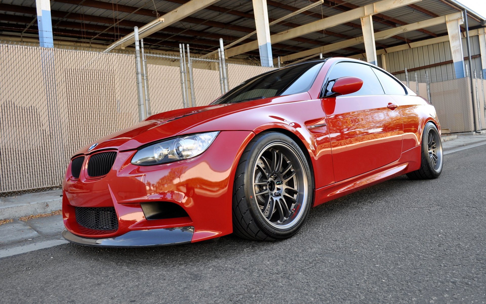 bmw m3 e92 red vorsteiner wolf bmw red side view fence oprah canopy