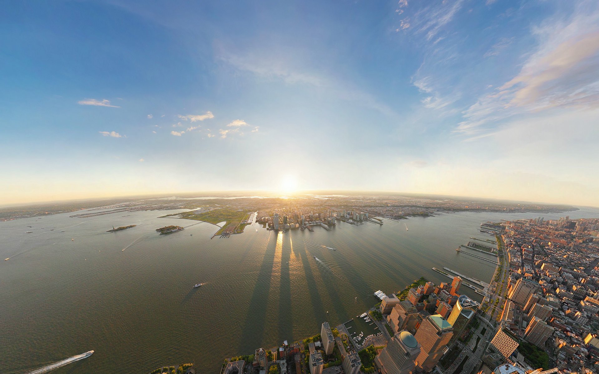 nueva york nubes cielo sombras sol nueva york mañana ciudad