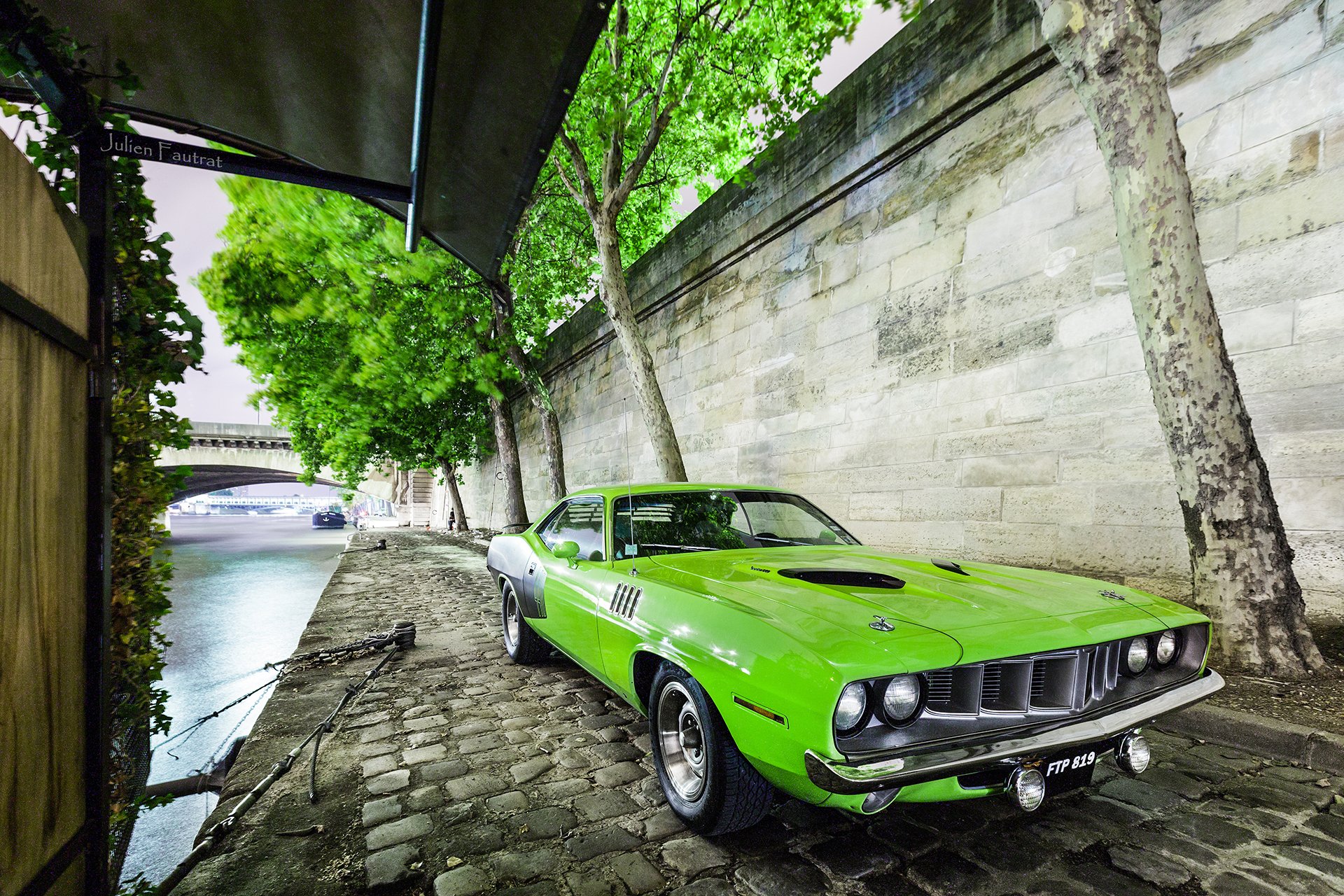 plymouth barracuda 1971 mięśnie samochód usa zielony