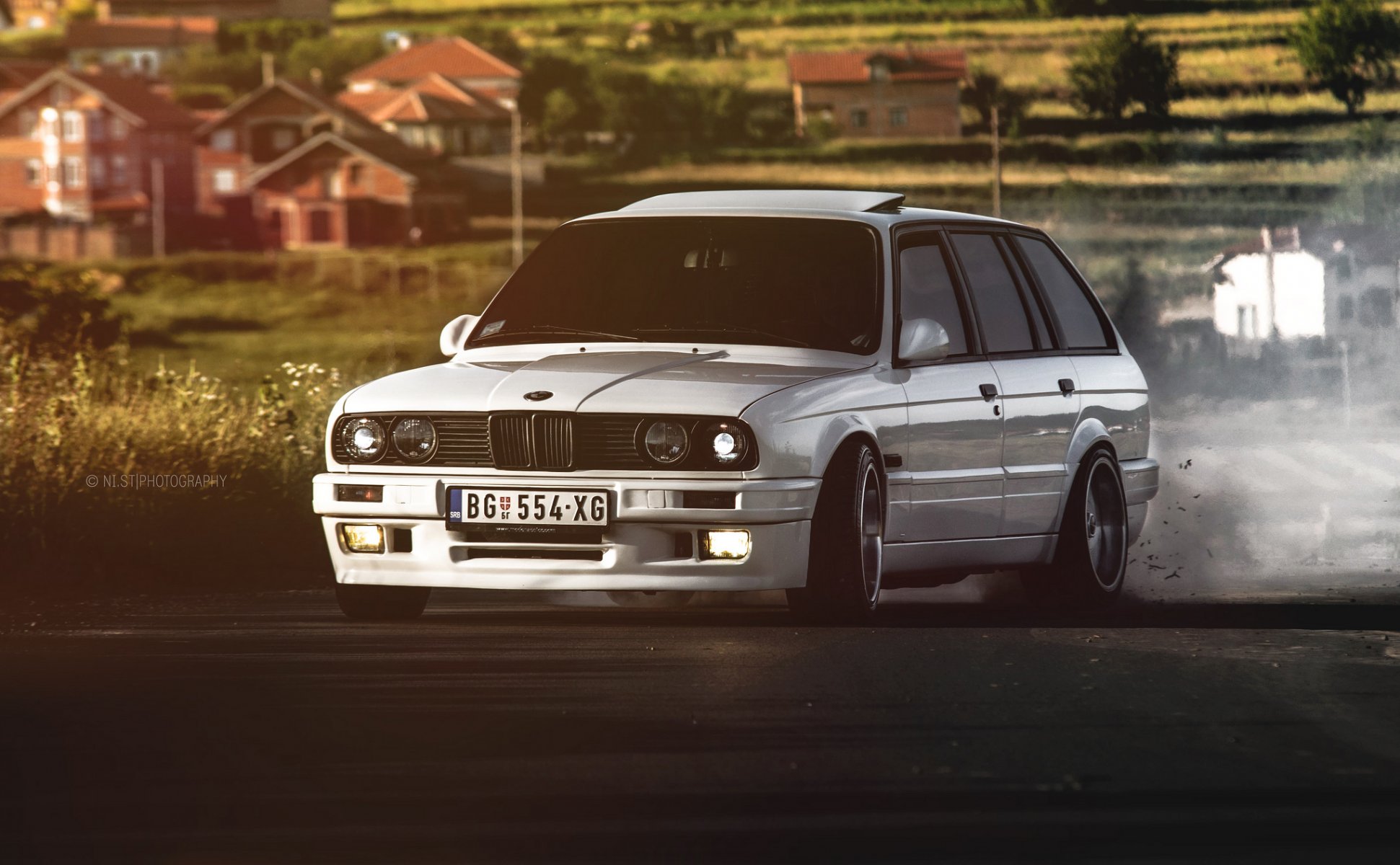 bmw e30 drift bmw seria 3 biały kombi