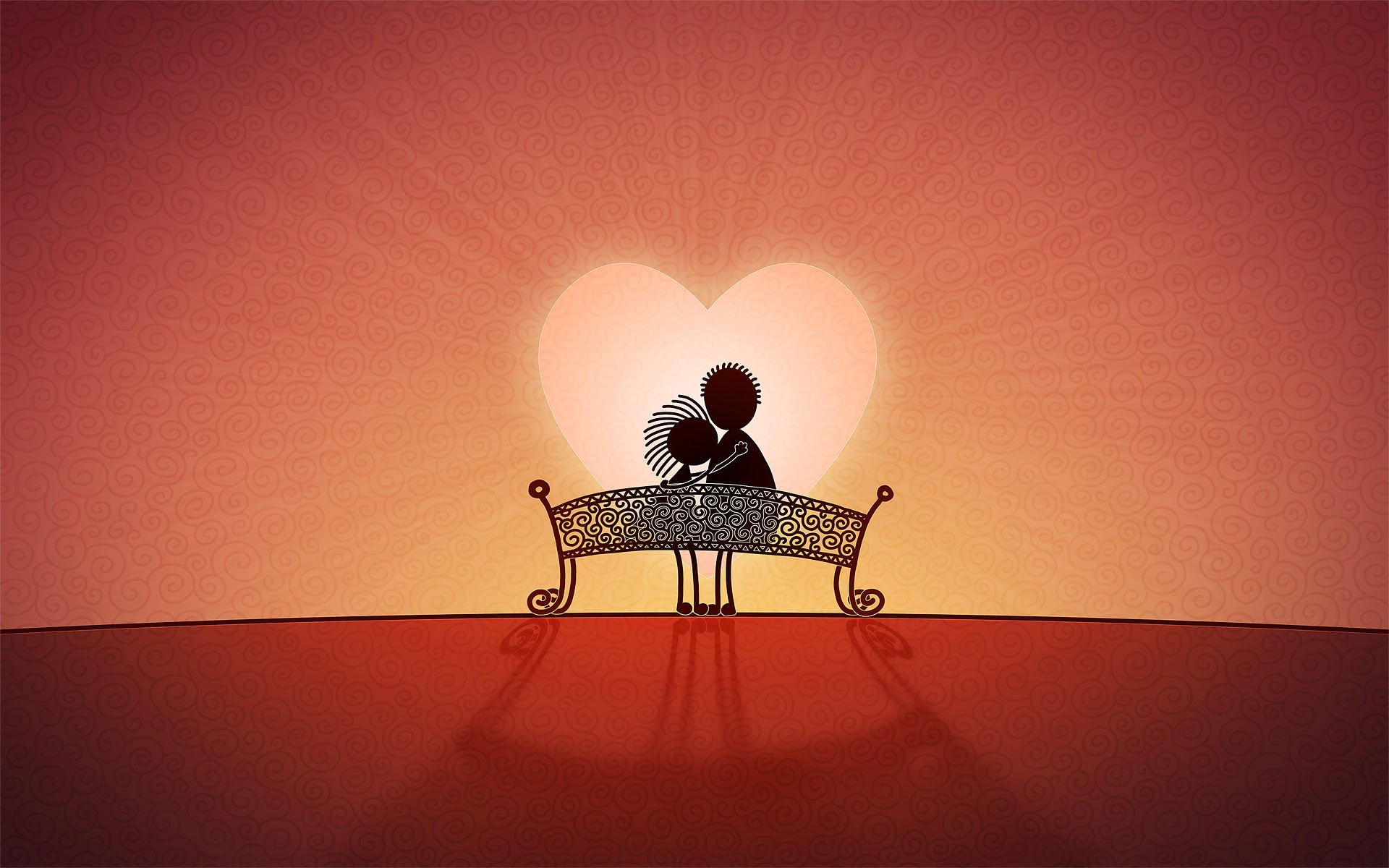 love bench heart