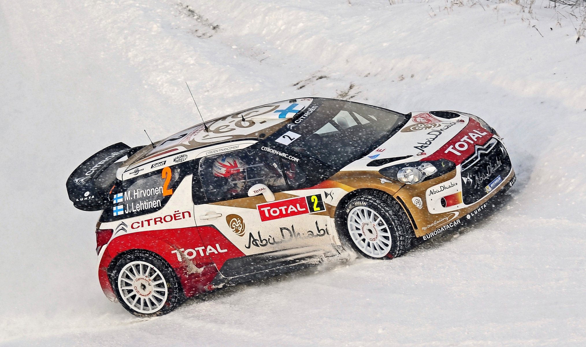 citroen ds3 rally wrc neve inverno pieno citroen m. hirvonen j lehtinen