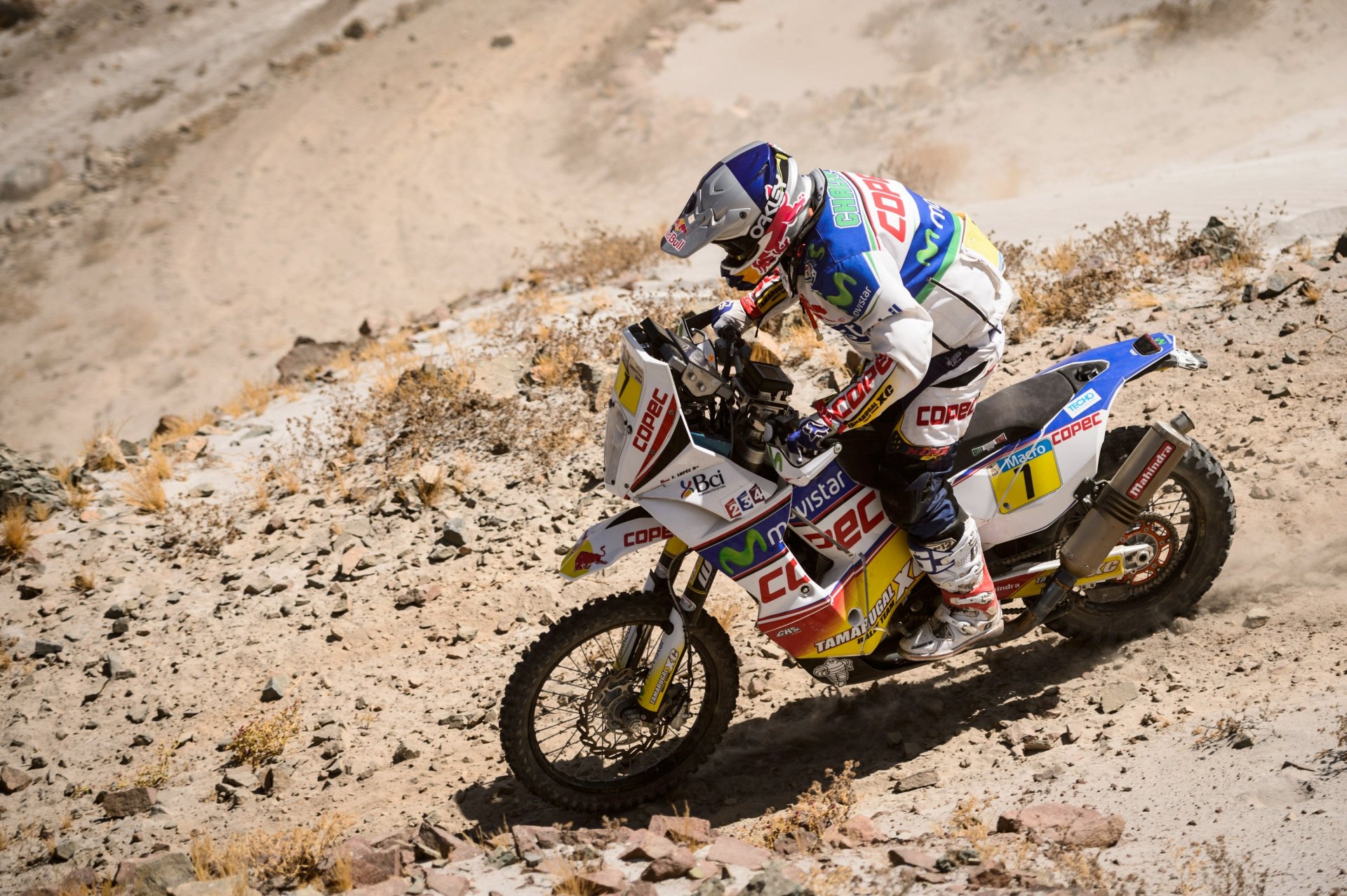 motocicleta moto corredor dakar rally toro rojo