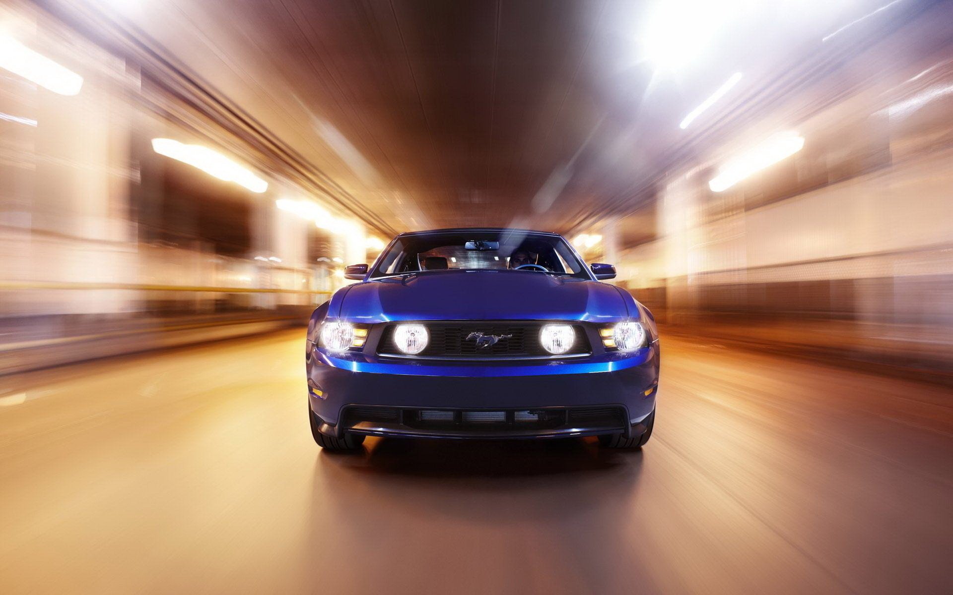 ford mustang bleu lumière vitesse