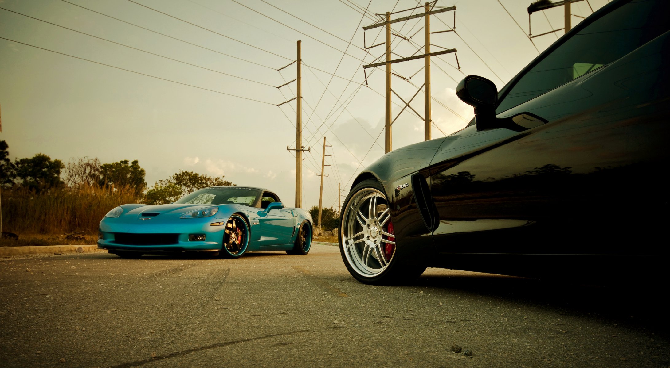 chevrolet corvette z06 blau schwarz chevrolet