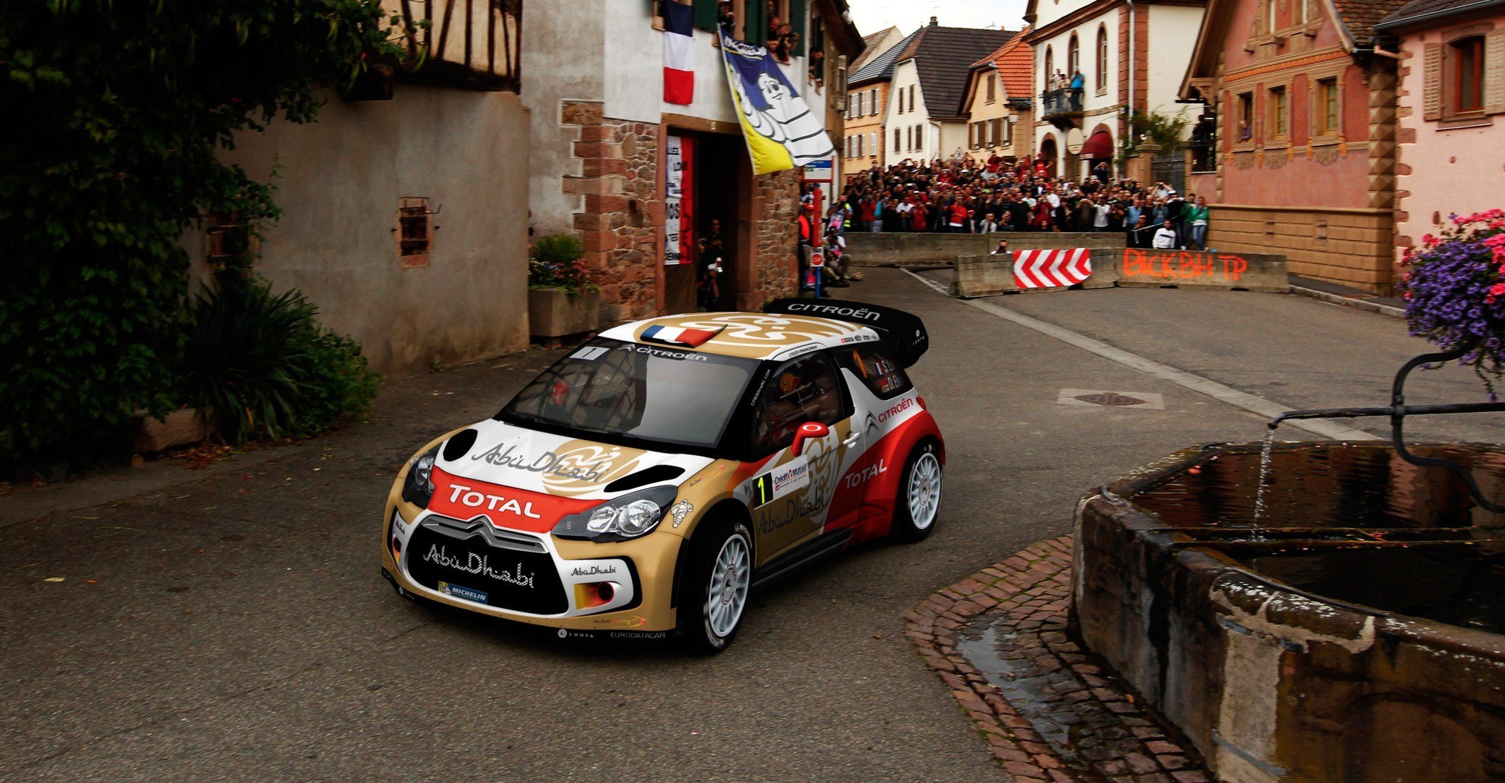 citroen ds3 rally wrc sebastian loeb daniel elena persone davanti sport gara città