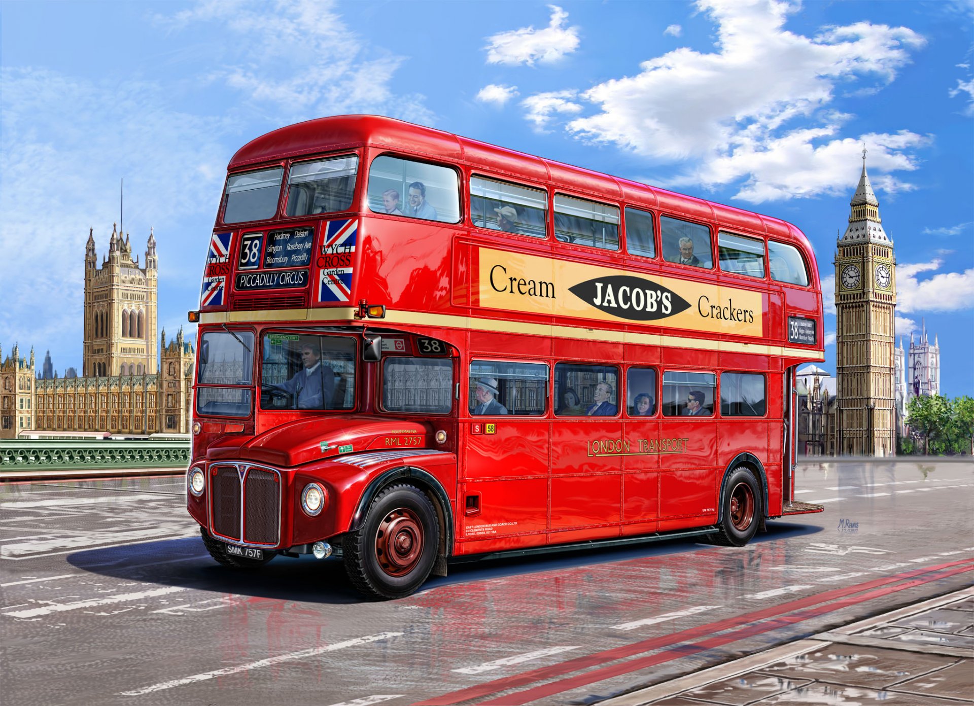 abbildung michal reinis london bus aec routemaster rot doppeldecker london bus westminster palace big ben big ben