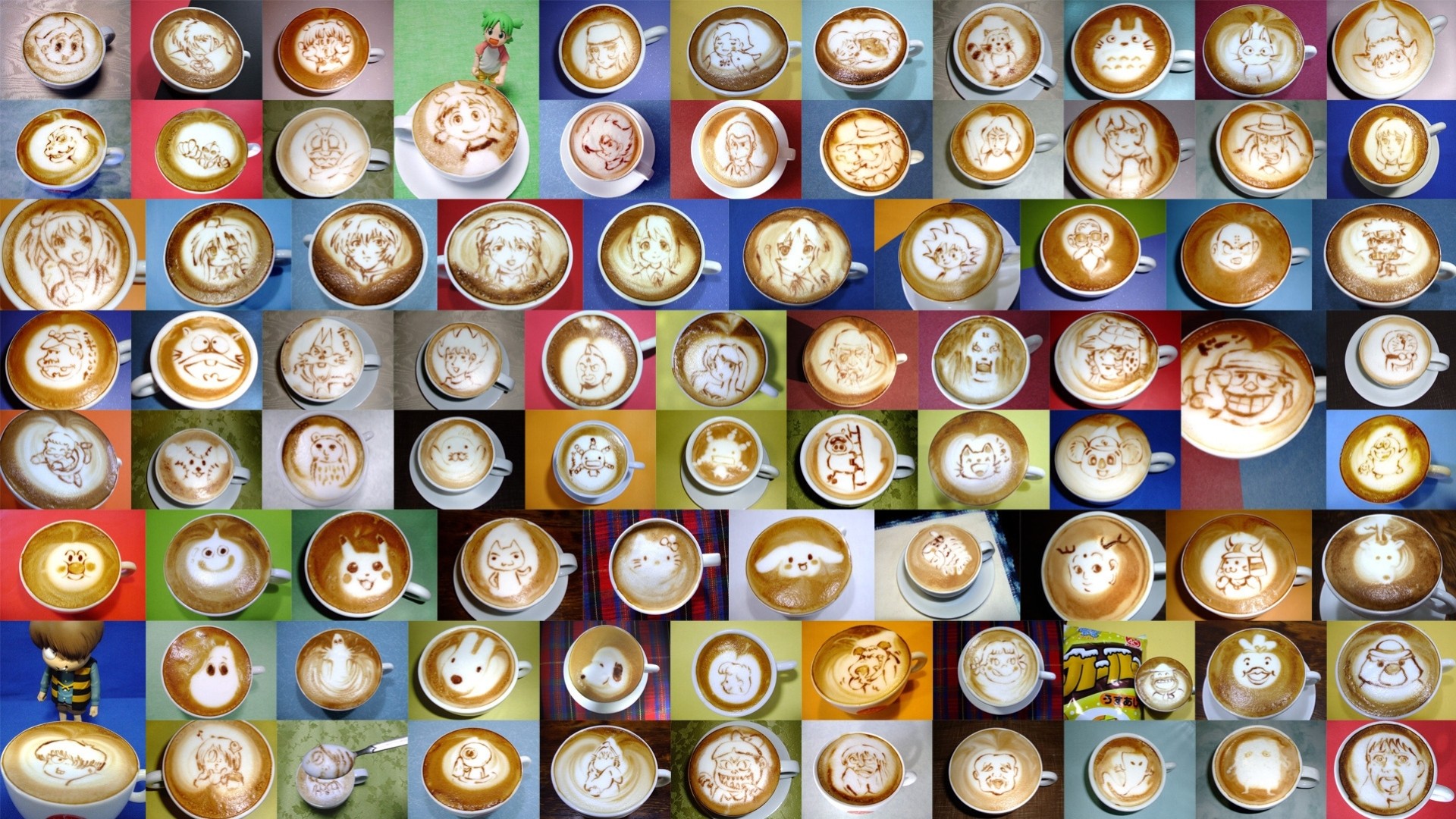 latte art caffè tazze dipinti