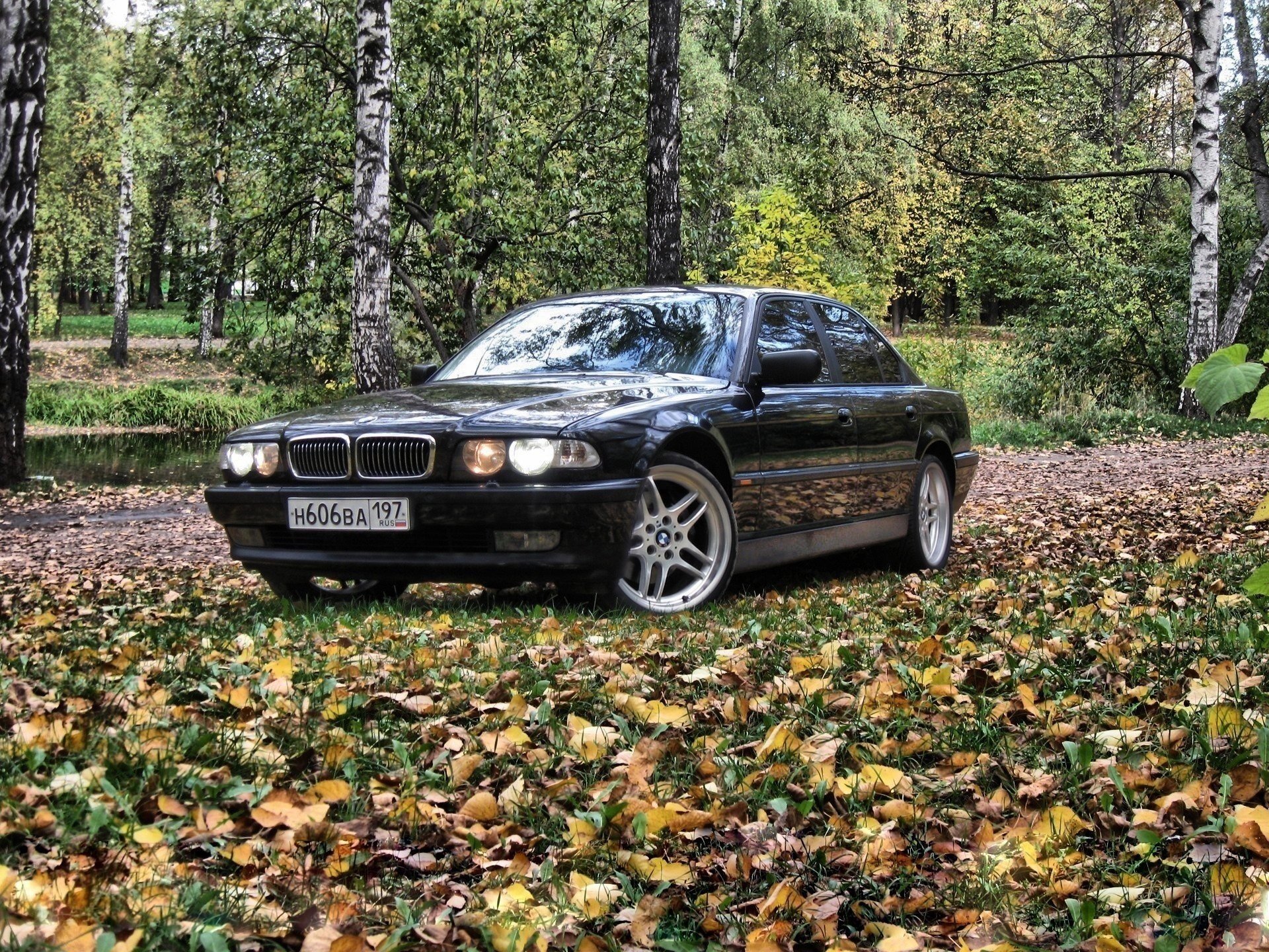 bmw 7 bmw forest boomer e38 autumn