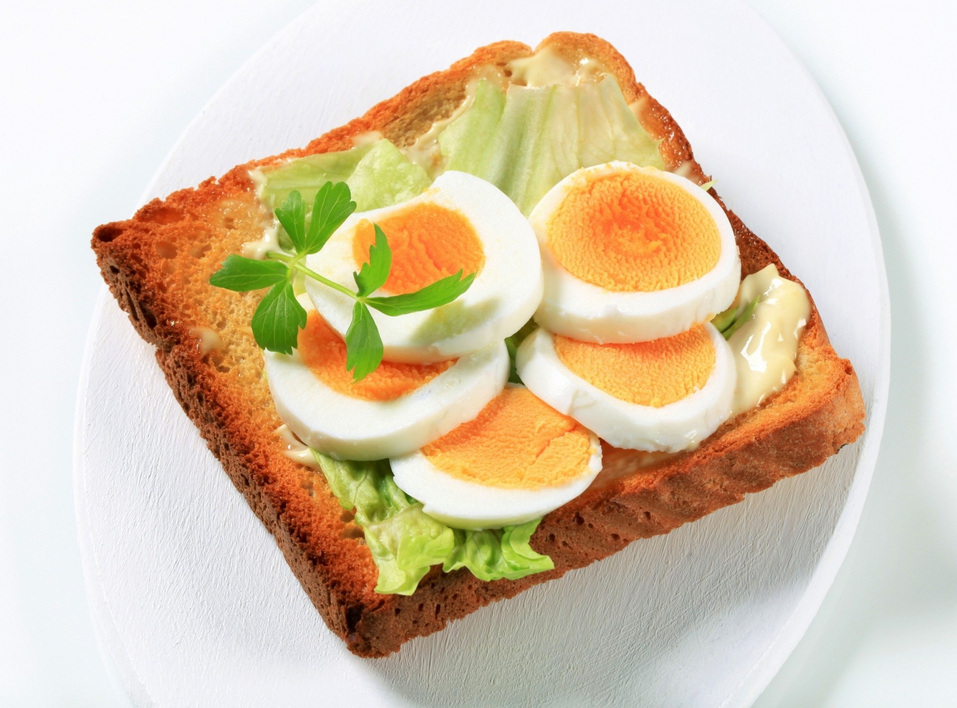 bread oil eggs toast