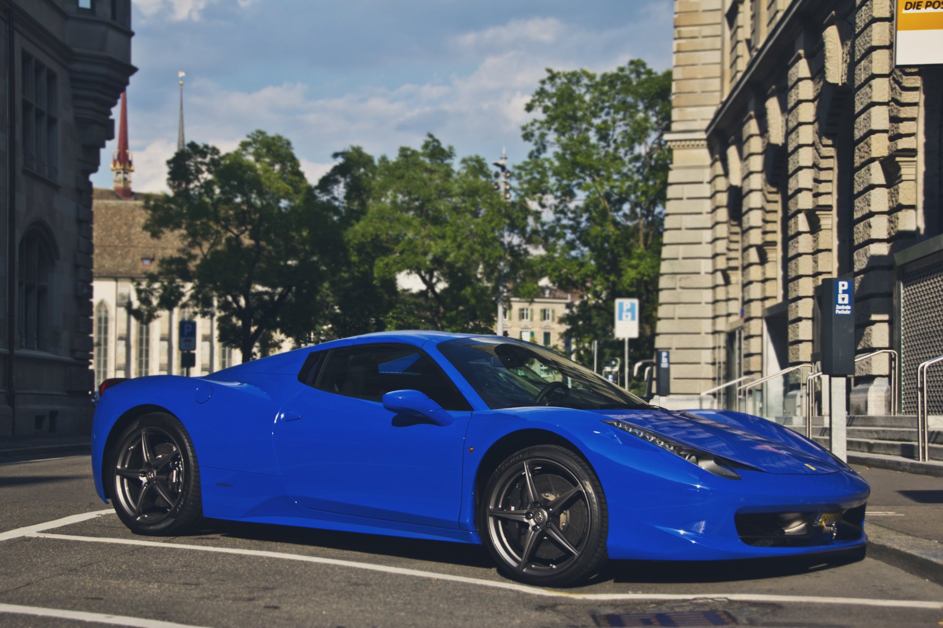 ferrari italia araña ferrari superdeportivo azul tuning