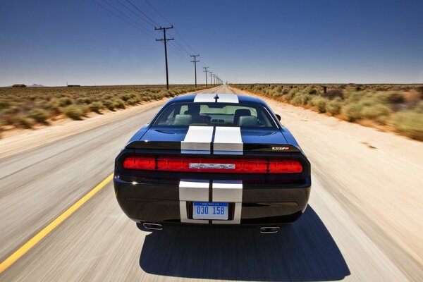 Sports car on an asphalt road