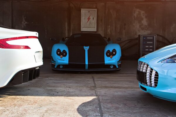 An unusual composition of three supercars