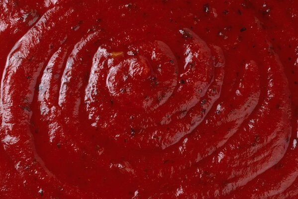 Ketchup with spices close-up