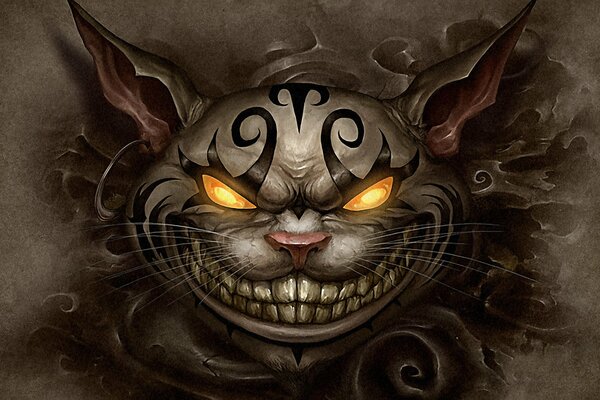 The vicious muzzle of the Cheshire cat