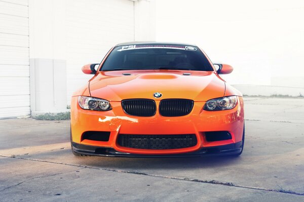 Orange BMW 3 Series E92 body with tinted