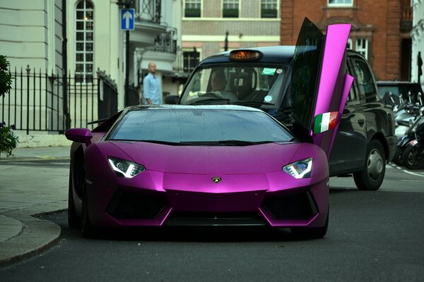 Purple super-saturated ultra-classy Lamborghini