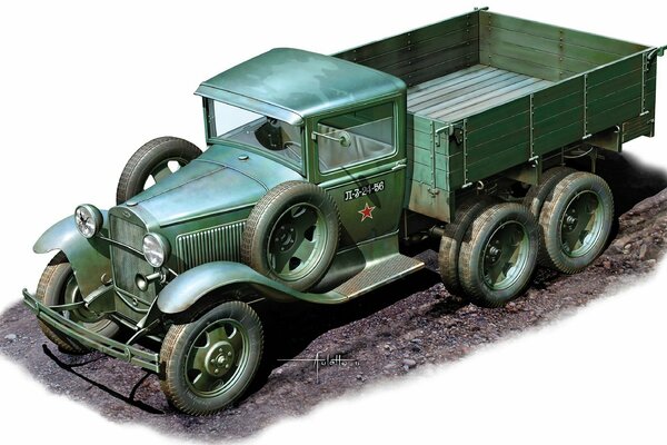 A model of an old Soviet truck gaz polutorka