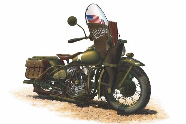 Art de la moto américaine Harley Davidson 1942