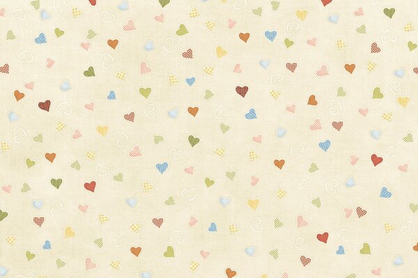 Multicolored hearts on the background