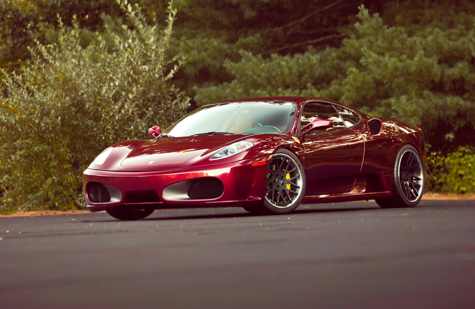 ferrari f430 auto voitures tuning arbres forêt