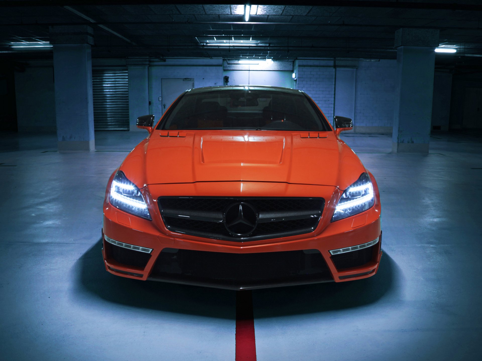 allemand personnalisé spécial gsc mercedes-benz cls 63 amg voiture tuning avant orange papier peint auto