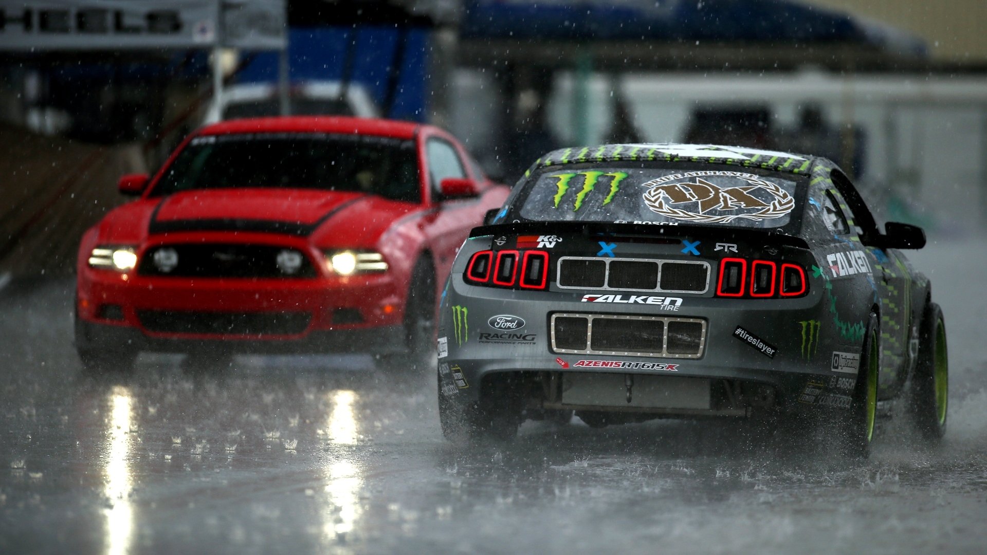 ford mustang rtr messa a punto monster energy pioggia lightsford mostro fari