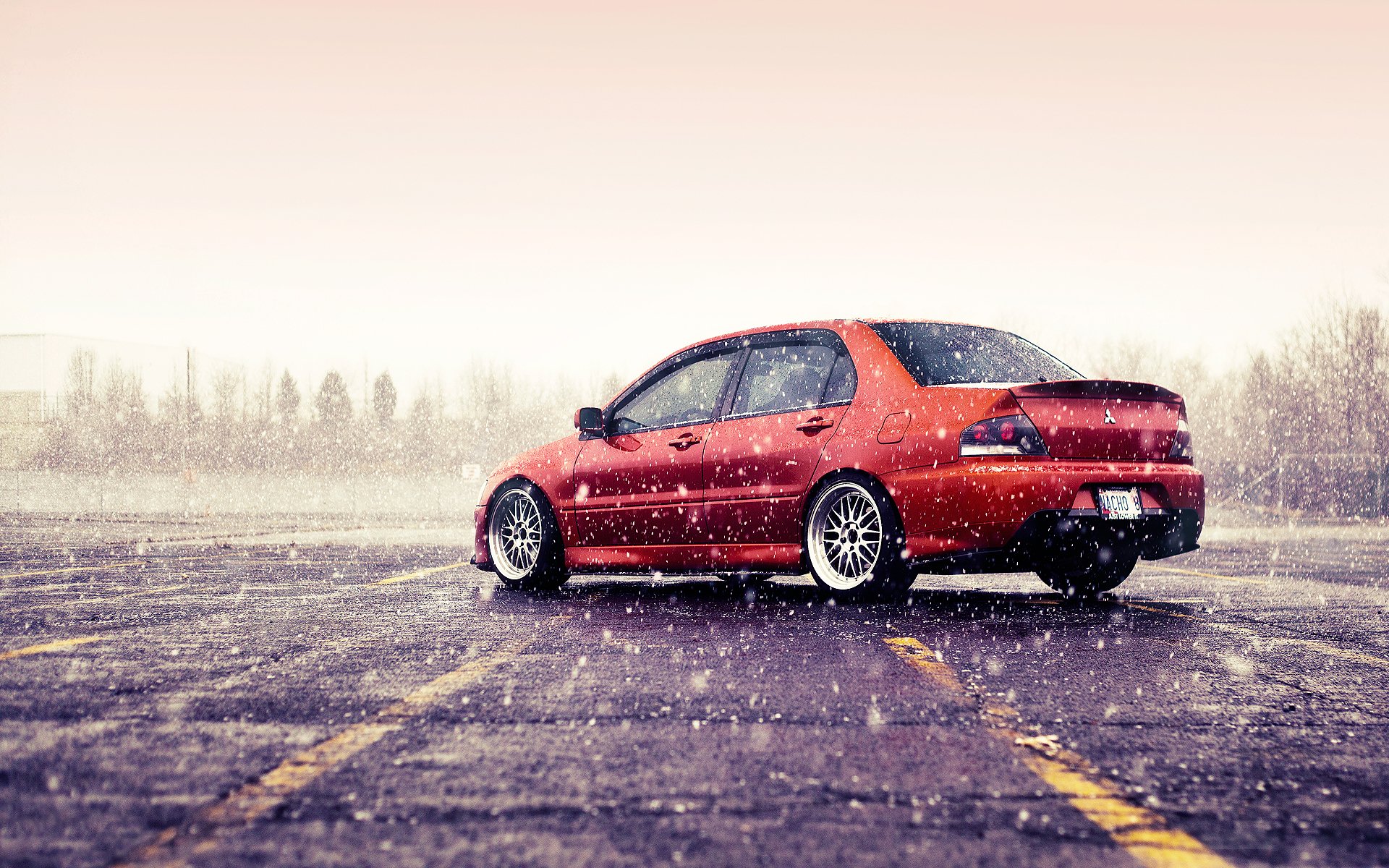 mitsubishi profesión evolución evo mitsubishi lancer evo naranja invierno nieve