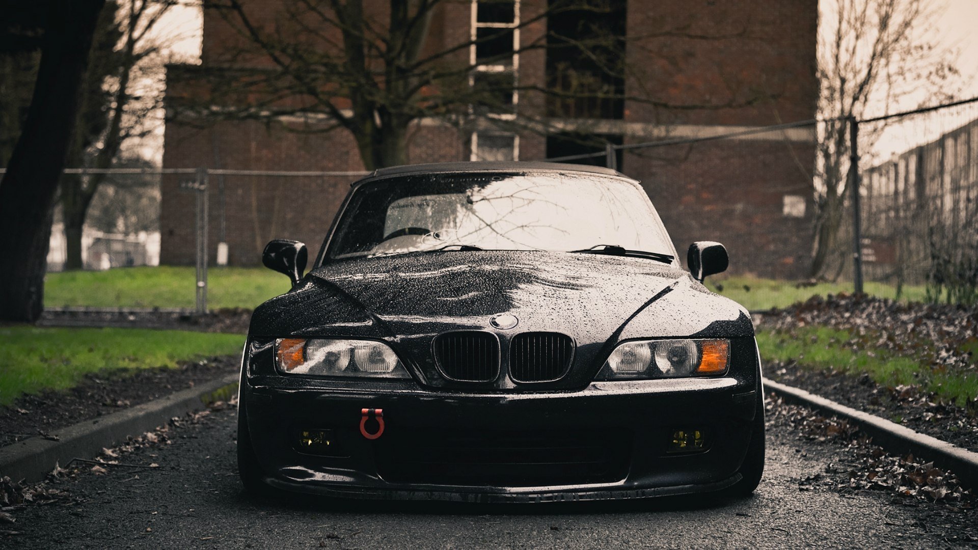 bmw z3 negro frente frente mojado