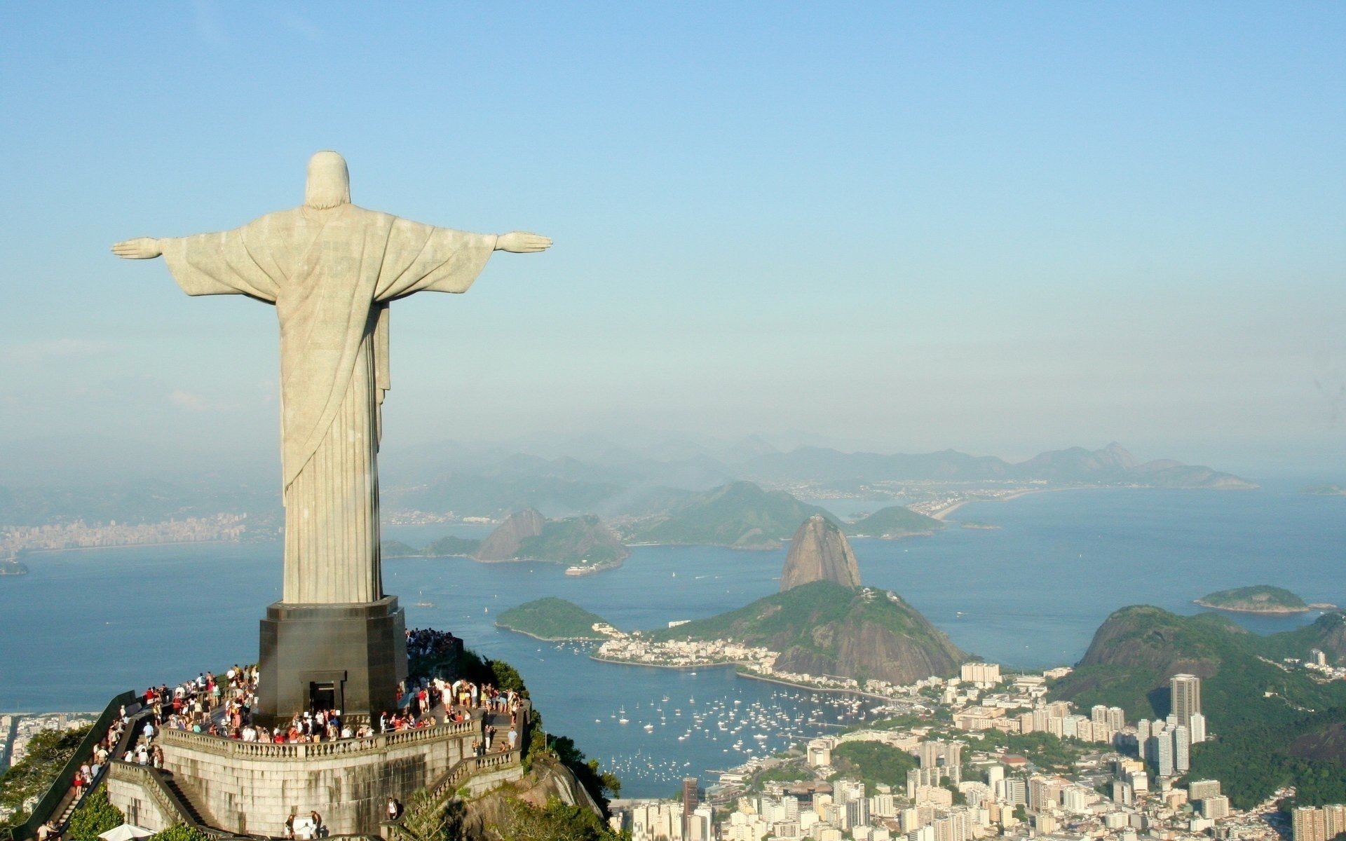 статуя иисус cristo redentor рио-де-жанейро христа спасителя спаситель город вид природа