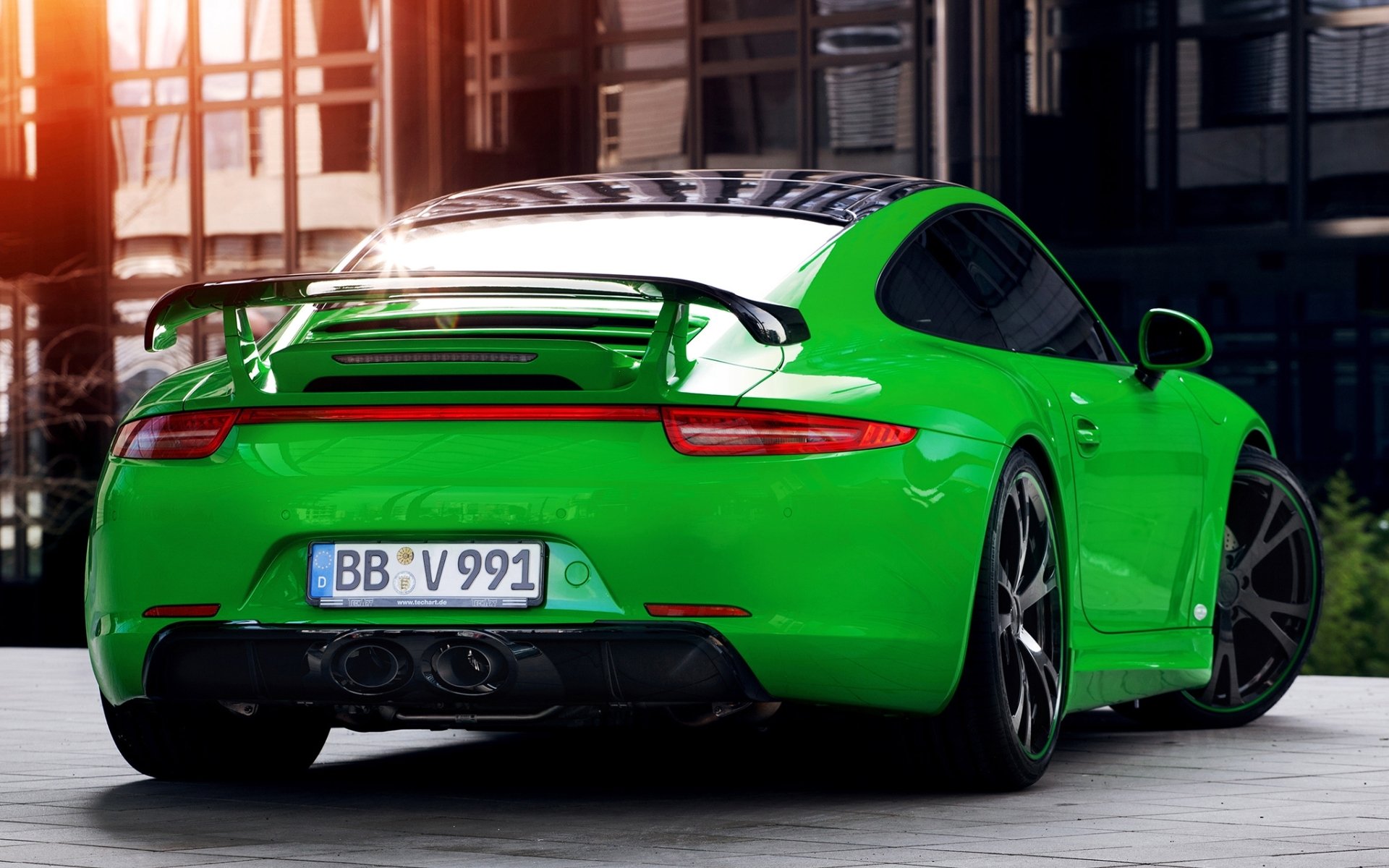 techart porsche 911 carrera 4s porsche carrerra rear view