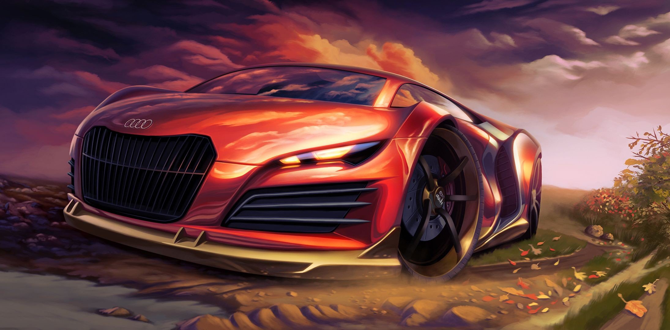 kunst audi rot sportlich auto supercar tuning