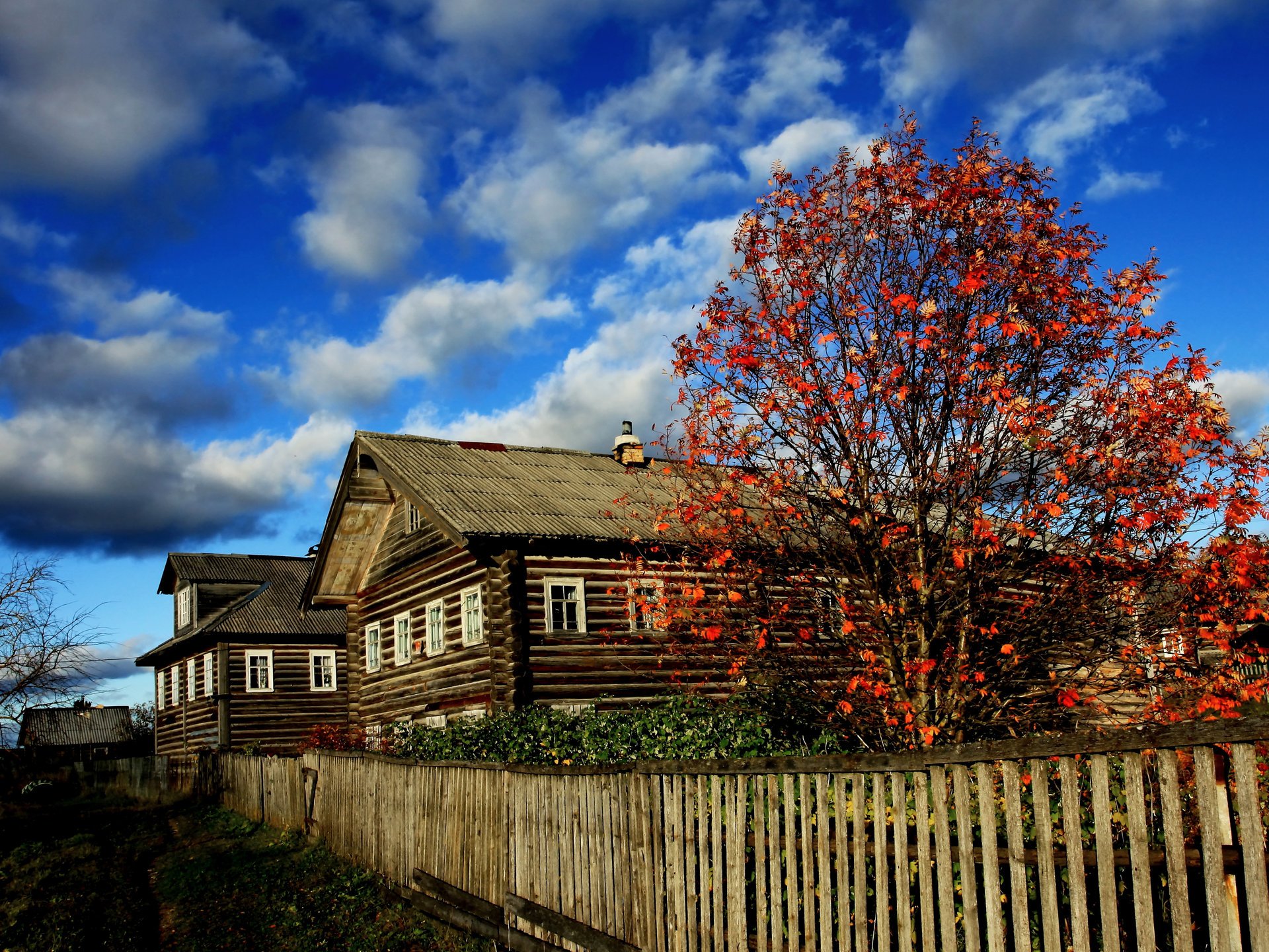 nord russo capanne villaggio di arkhangelsk autunno