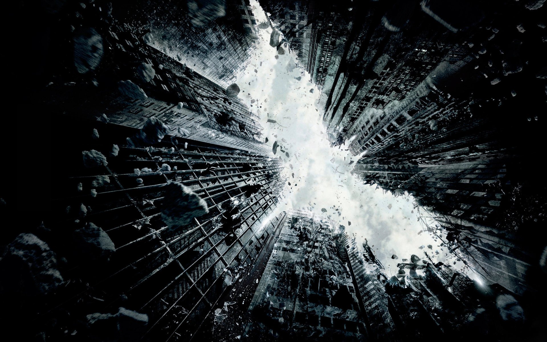 darkknightrises destruction bâtiments ville gratte-ciel batman