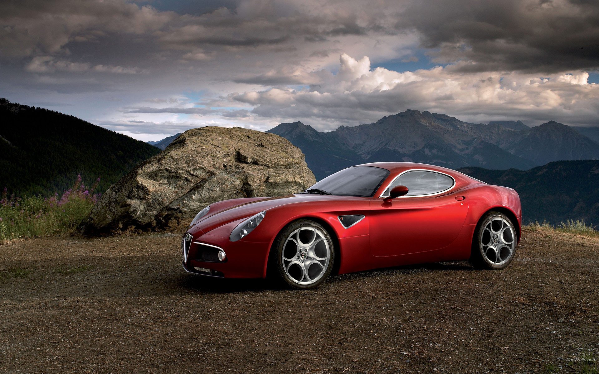 alfa romeo competizione 8c alfa romeo red car traffic