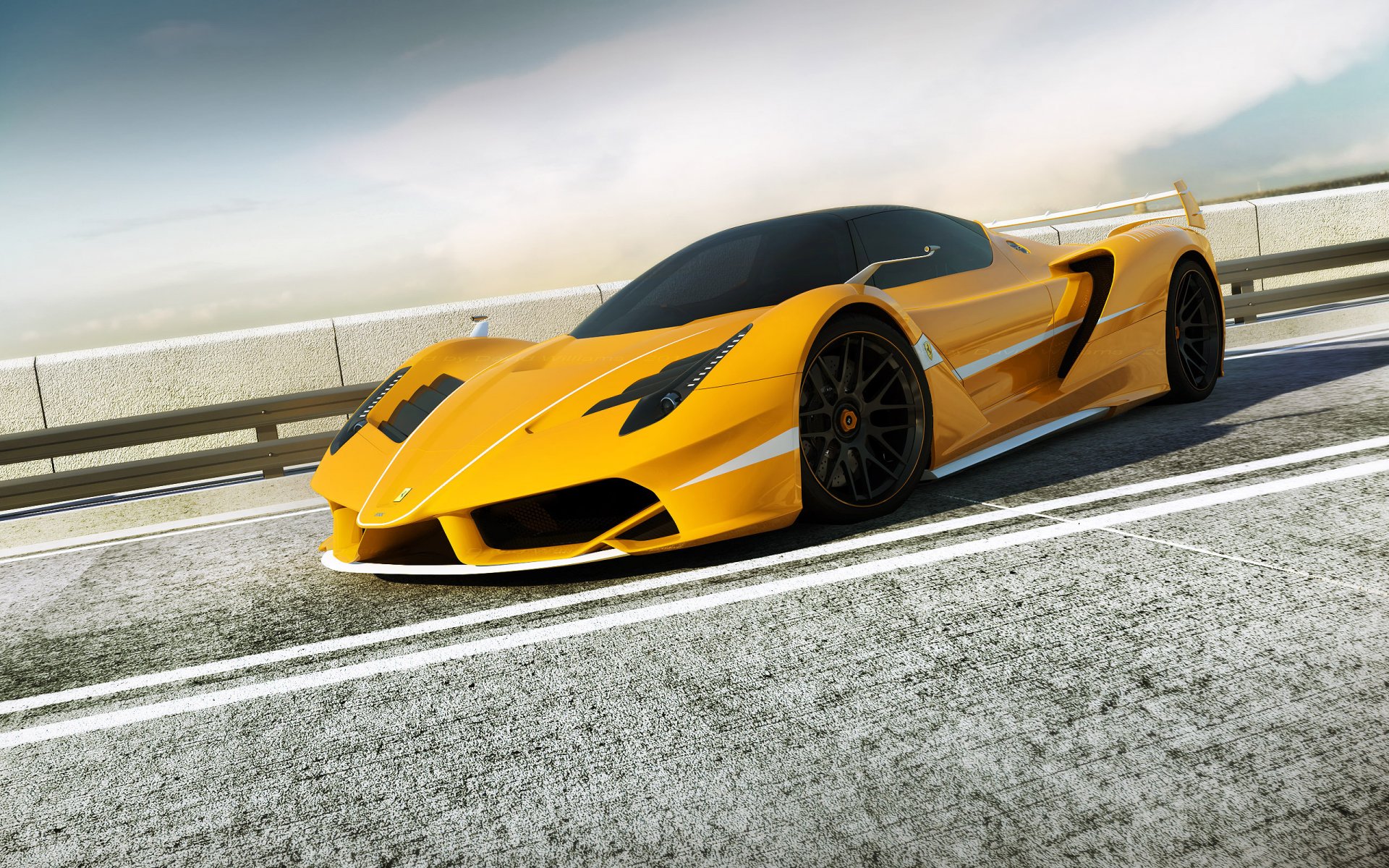 ferrari f70 fxx żółty render