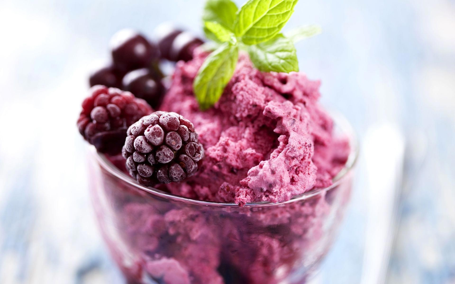 close up berries ice cream dessert