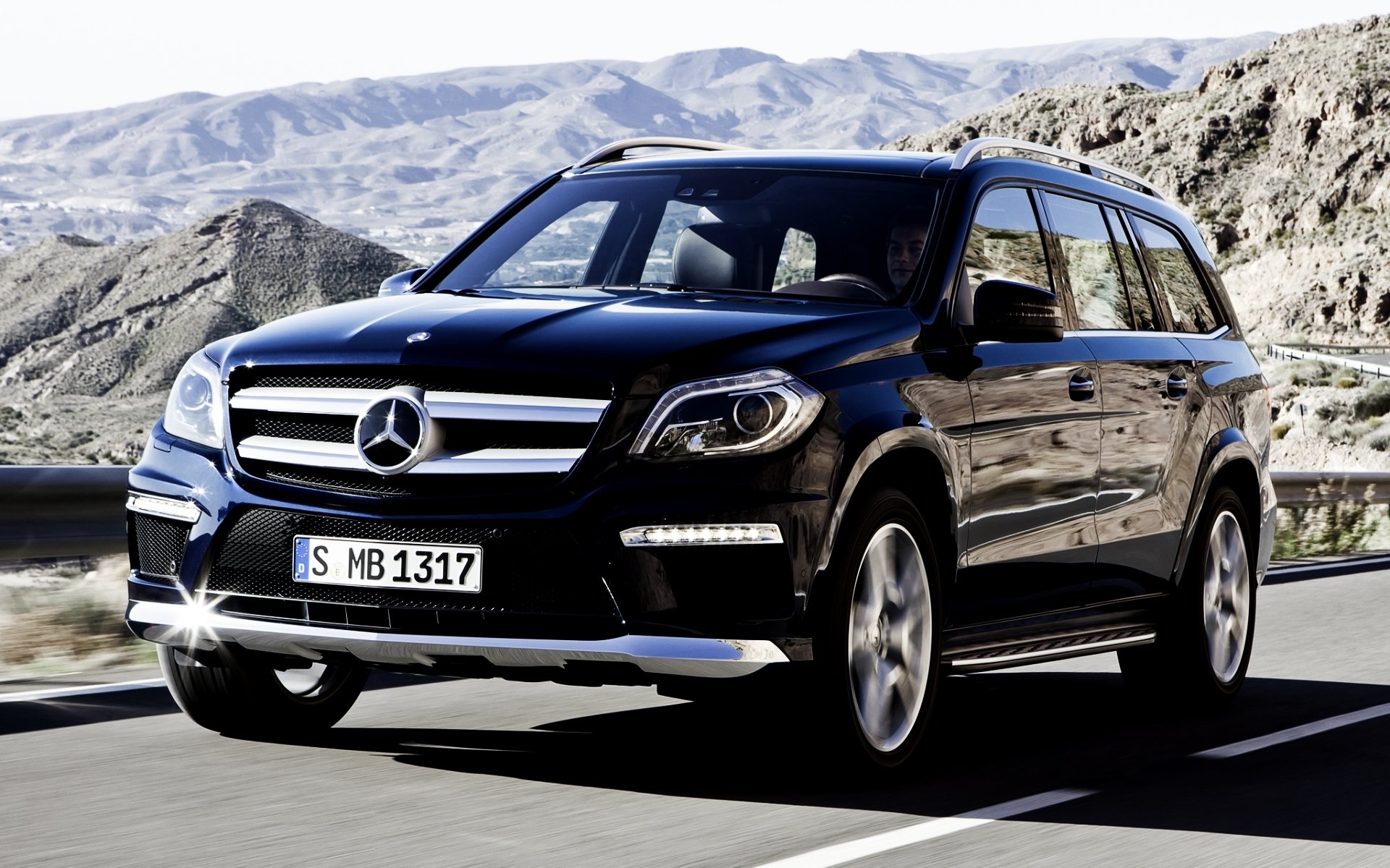 mercedes-benz gl bluetec mercedes gl jeep anteriore blu strada colline abbagliamento