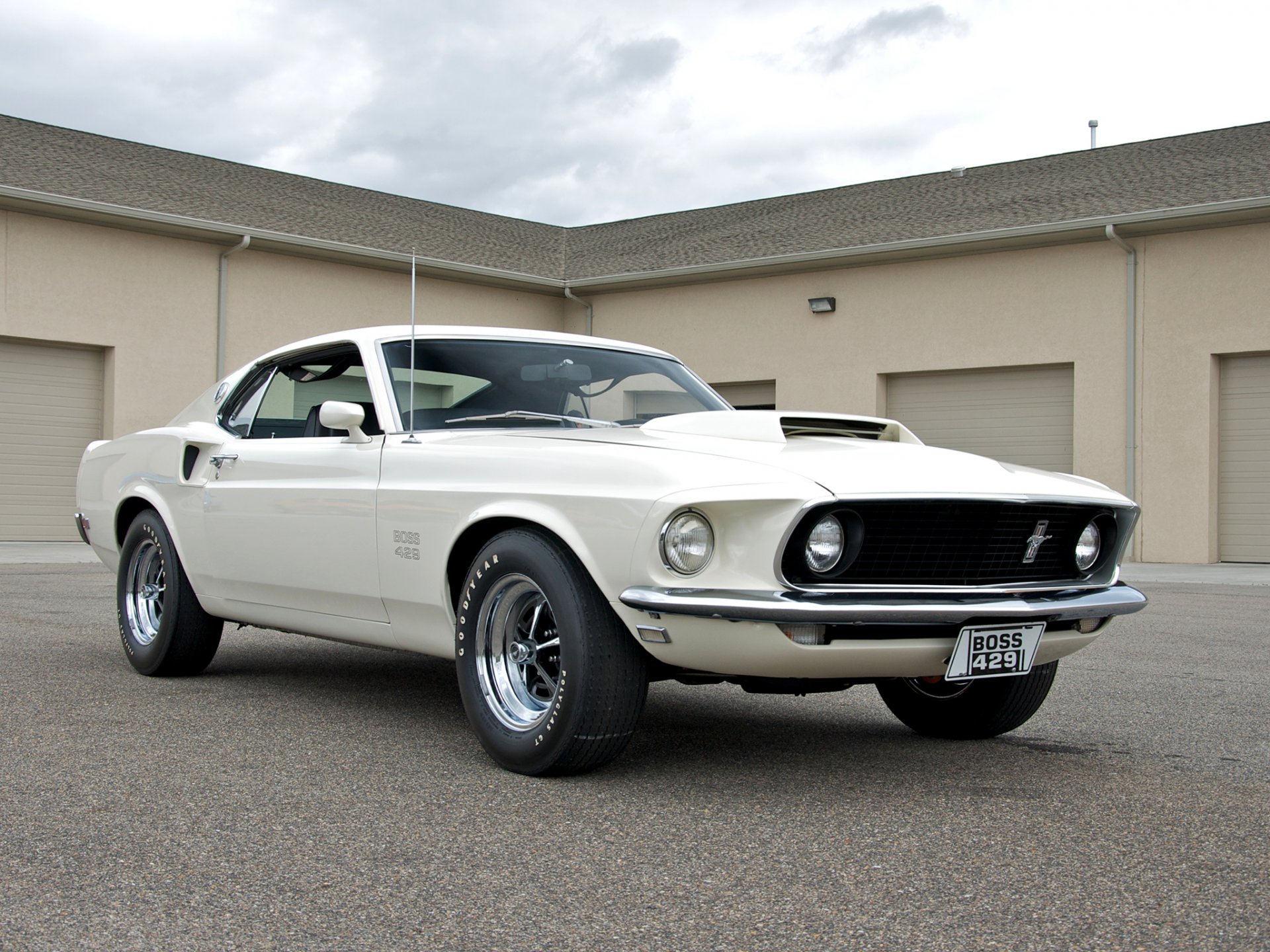 ford mustang jefe 1969 coche del músculo blanco coche del músculo