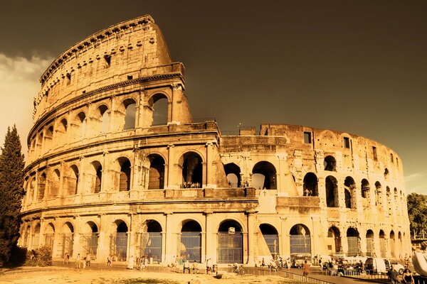 View of the Colosseum in ancient Rome