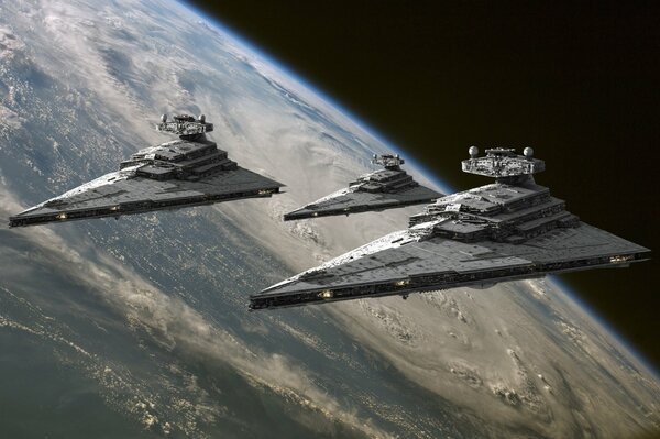Spaceships from the movie Star Wars