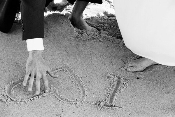 A heart in the sand. Love