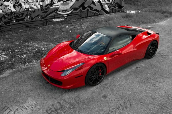 Ferrari rojo convertible hermosa foto