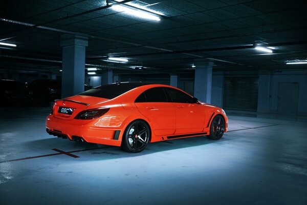 Car in the parking lot mercedes-benz cls amg 63