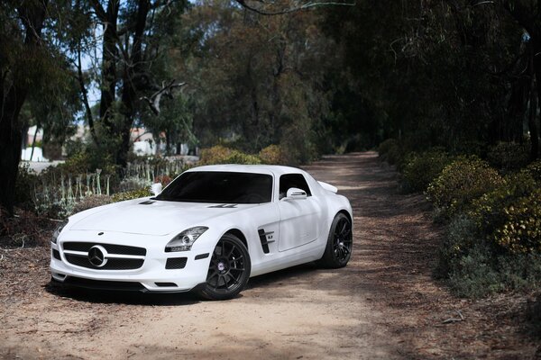 Sports car in white