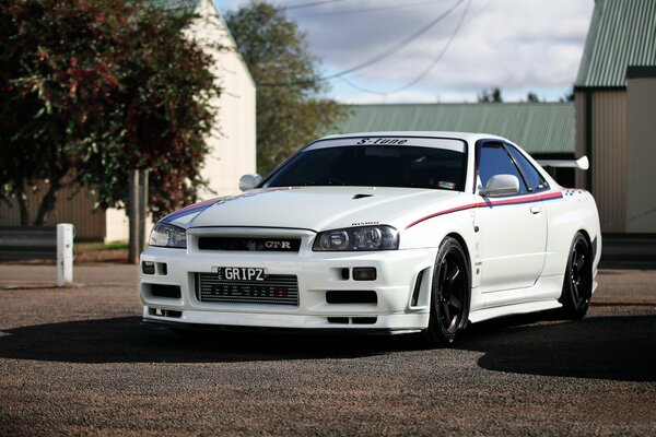 Voiture de course moderne blanc