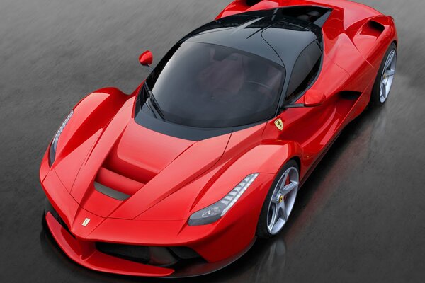 Rot mit schwarzem Dach Ferrari Sportwagen