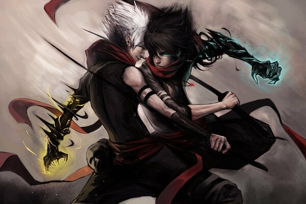 Ichigo s battle in the air with katanas