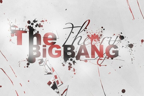 Inscription rouge Big Bang Theory sur fond blanc