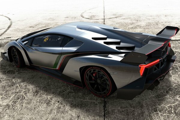 Grafica cromata Lamborghini all aperto